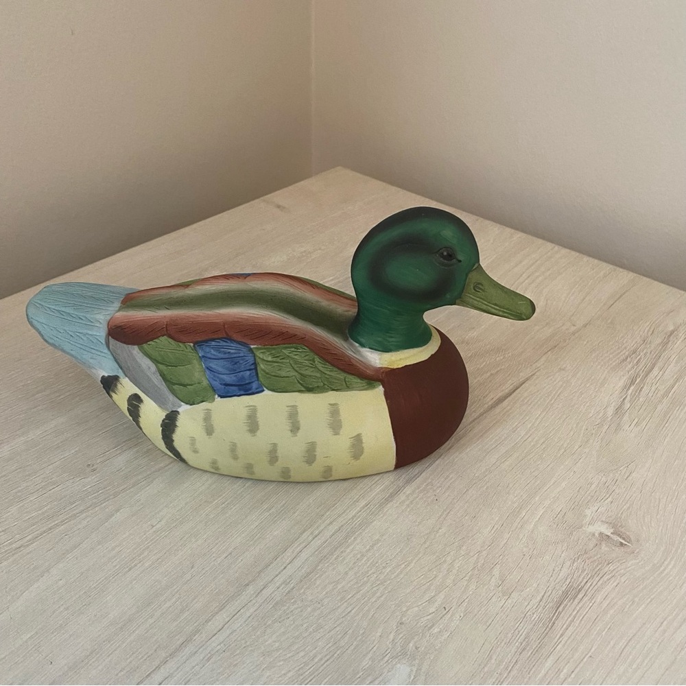 Royal Crown Porcelain Mallard Duck Figurine Signed J Byron Wildlife Decor